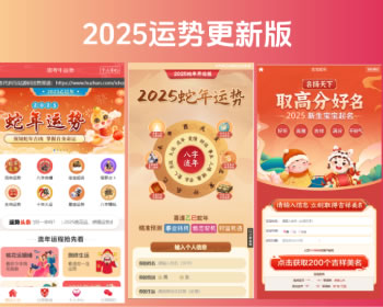 2025优化版蛇年运势测算网站源码 风水起名/八字算命/算财运姻缘/易经周易/占卜